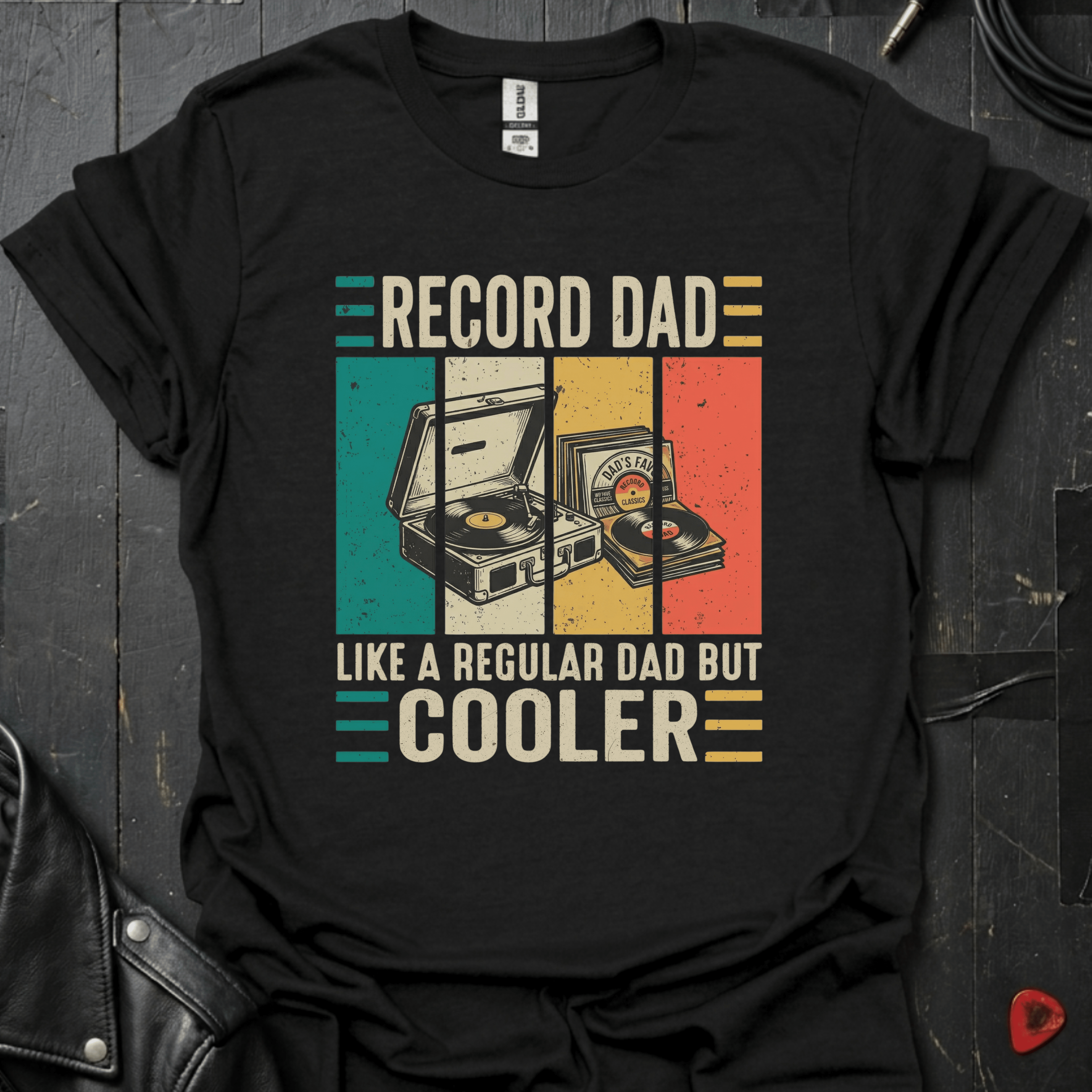 Record Dad But Cooler T-Shirt - Black - T-Shirt