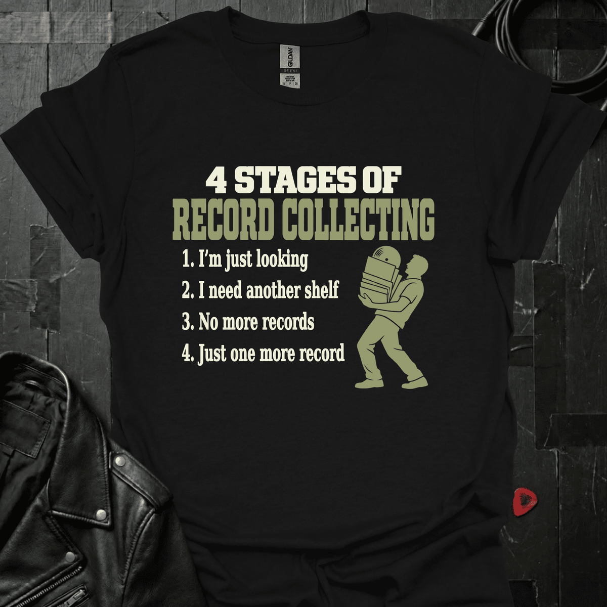 Record Collector Stages T-Shirt - S - T-Shirt Black