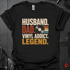 Vinyl Addict Dad T-Shirt | Record Lover Dad Tee - Black - T-Shirt
