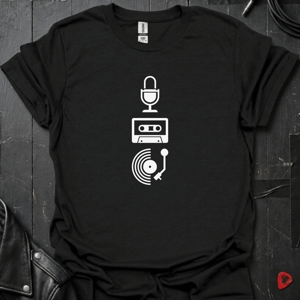 Recorded History T-Shirt | Retro Music Lover Tee - Black - T-Shirt