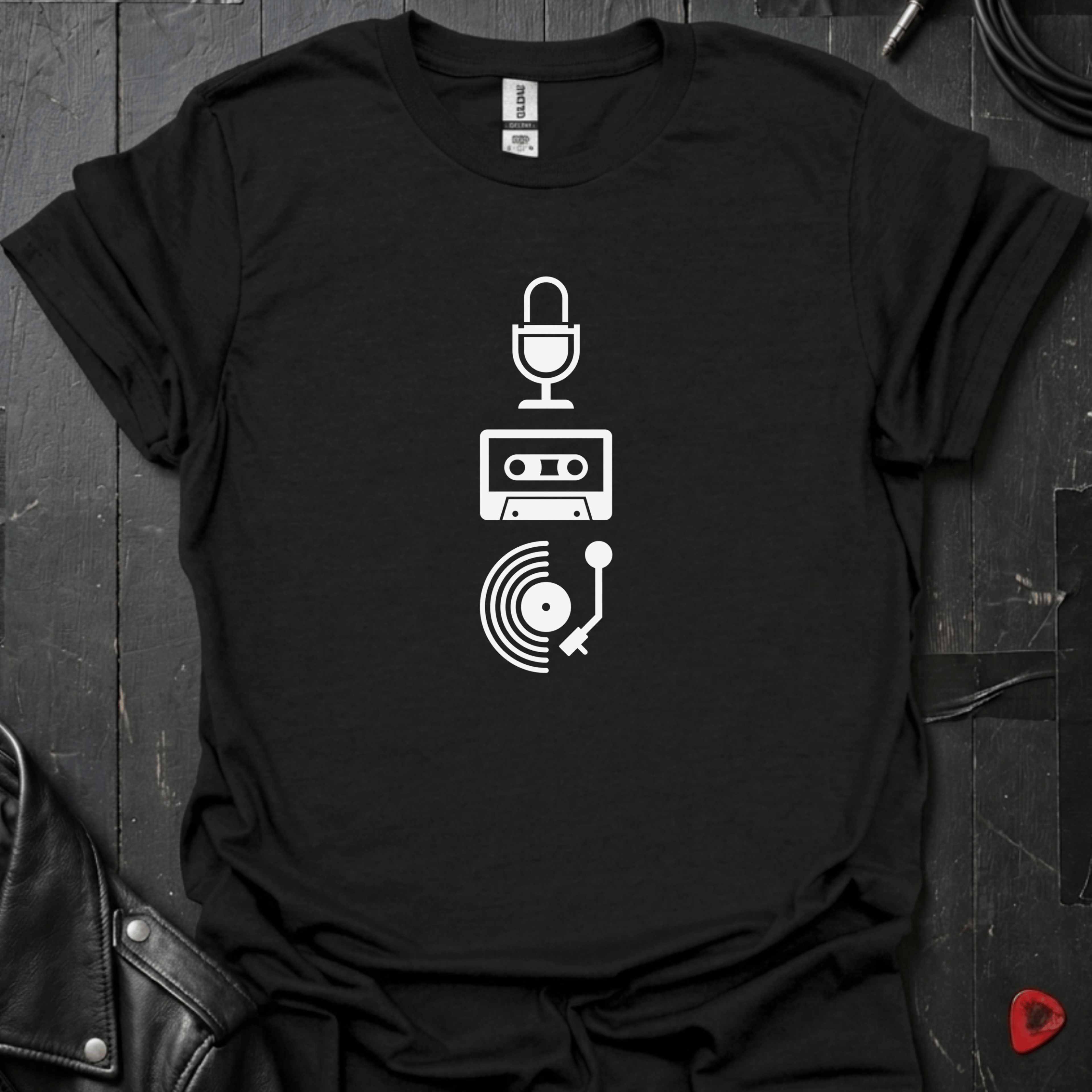 Recorded History T-Shirt | Retro Music Lover Tee - Black - T-Shirt