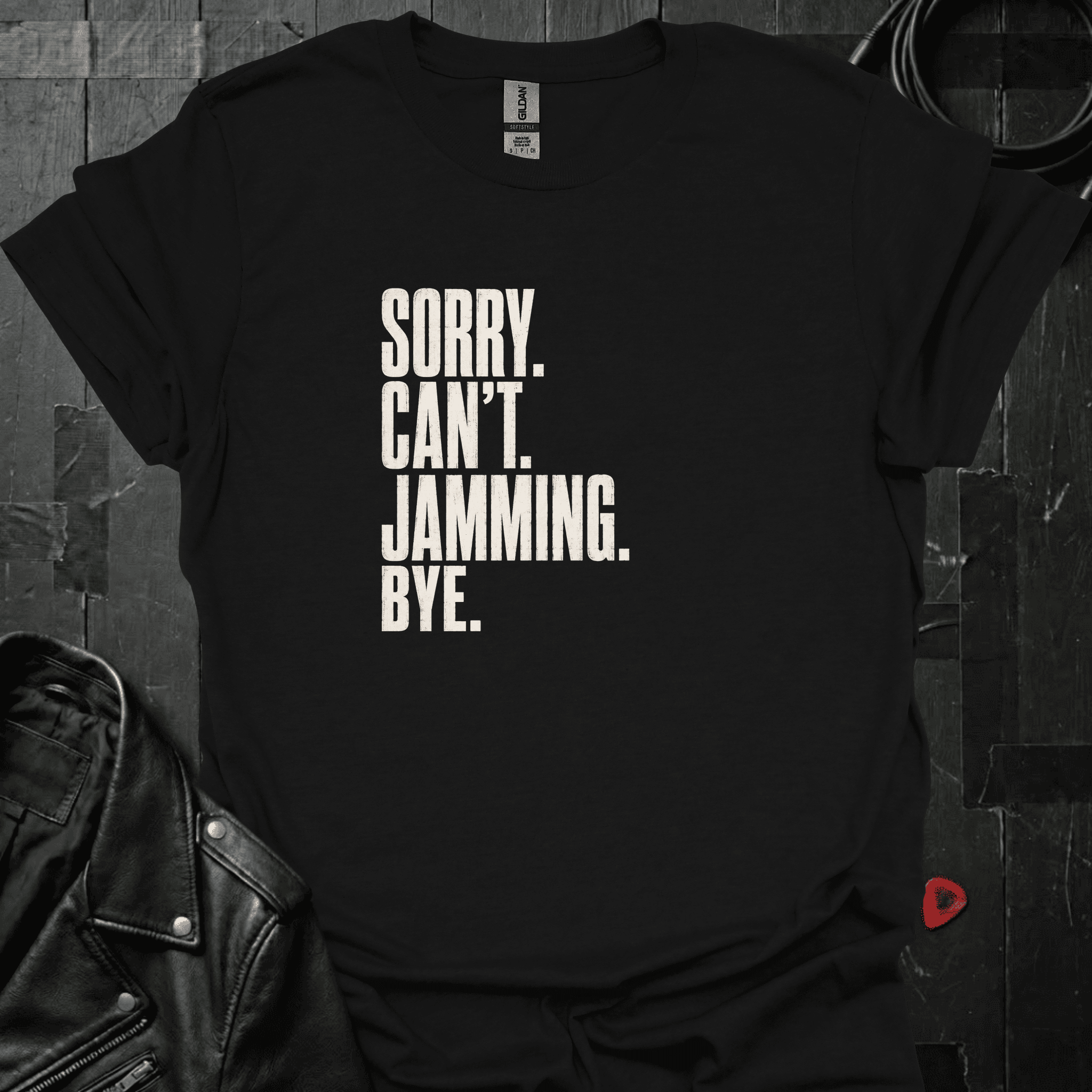 Sorry. Can't. Jamming T-Shirt - Black - T-Shirt