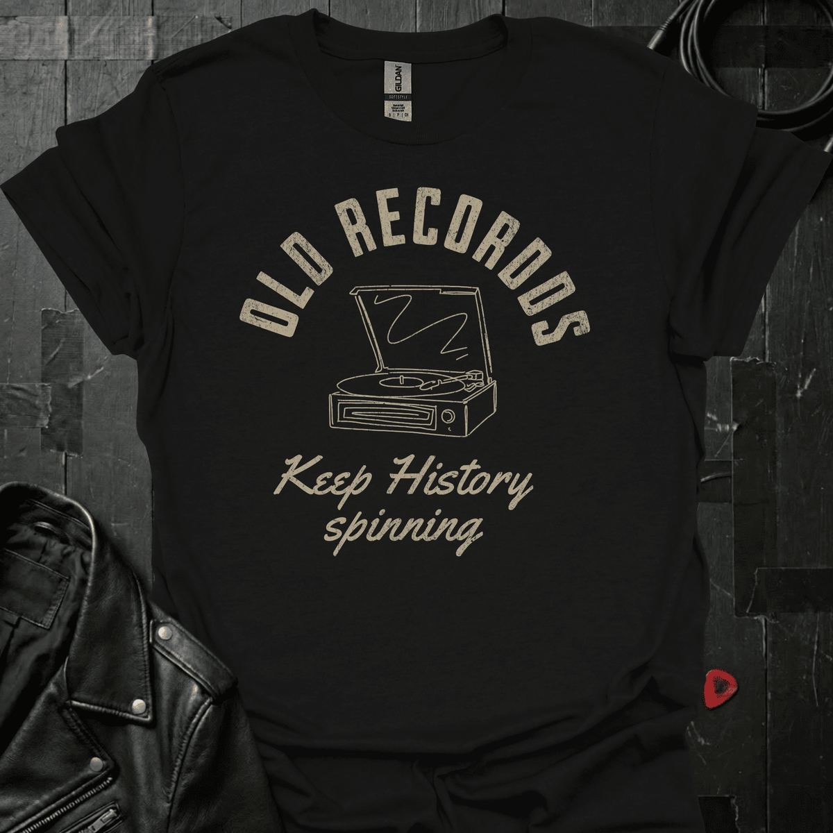 History On Vinyl T-Shirt - Black - T-Shirt