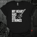 My Heart Has Six Strings T-Shirt - Black - T-Shirt