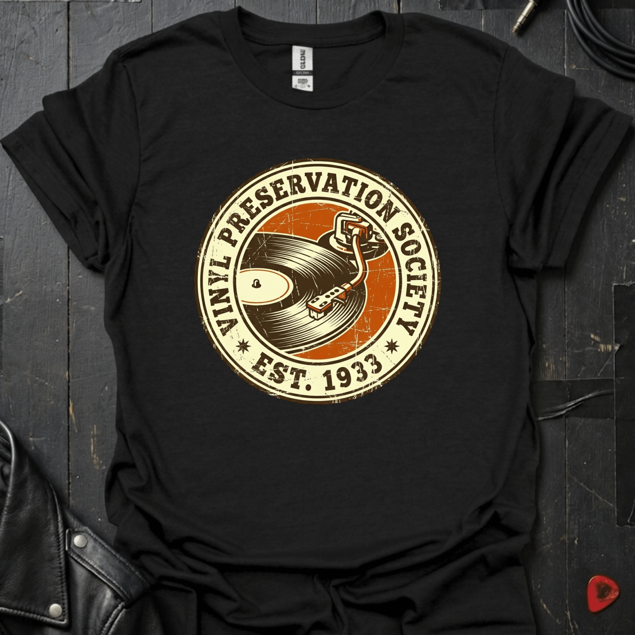 Vinyl Preservation Society T-Shirt - Black - T-Shirt