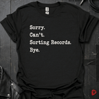 Sorting Records T-Shirt | Funny Vinyl Lover Tee - Black - T-Shirt