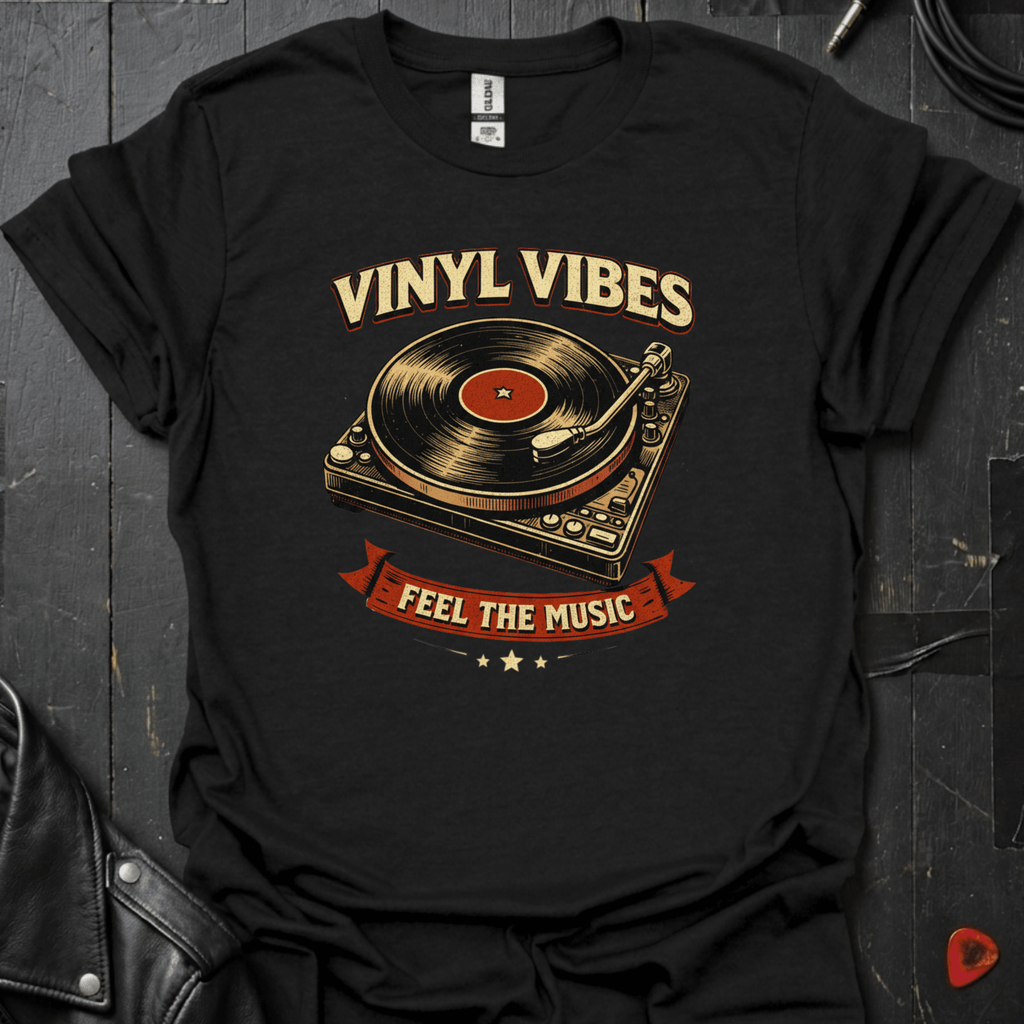 Vinyl Vibes T-Shirt - Black - T-Shirt