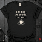 Coffee Records Repeat T-Shirt - Black - T-Shirt
