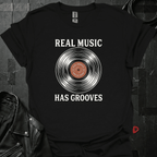 Real Music Has Grooves T-Shirt - Black - T-Shirt