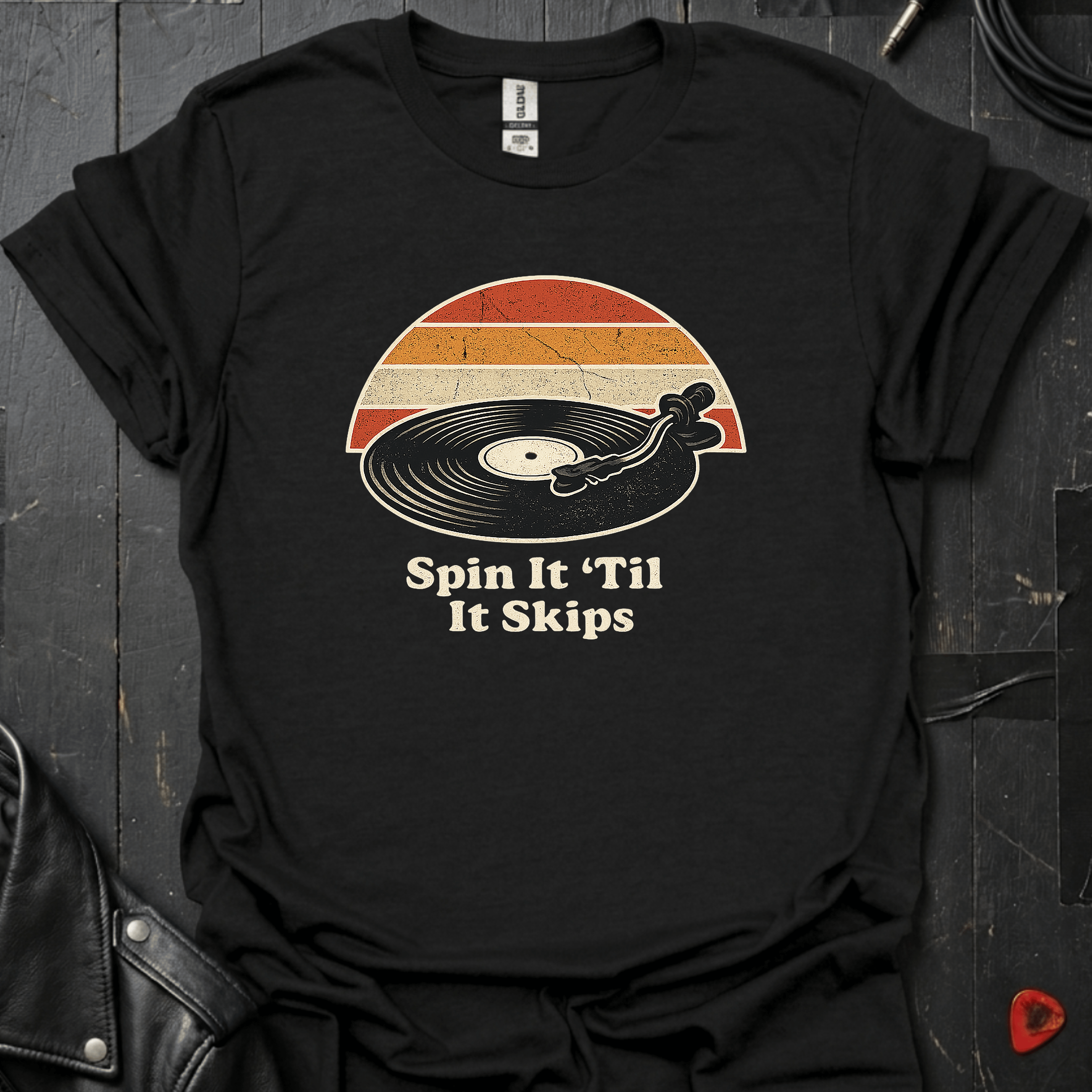 Spin It 'Til It Skips T-Shirt - Black - T-Shirt