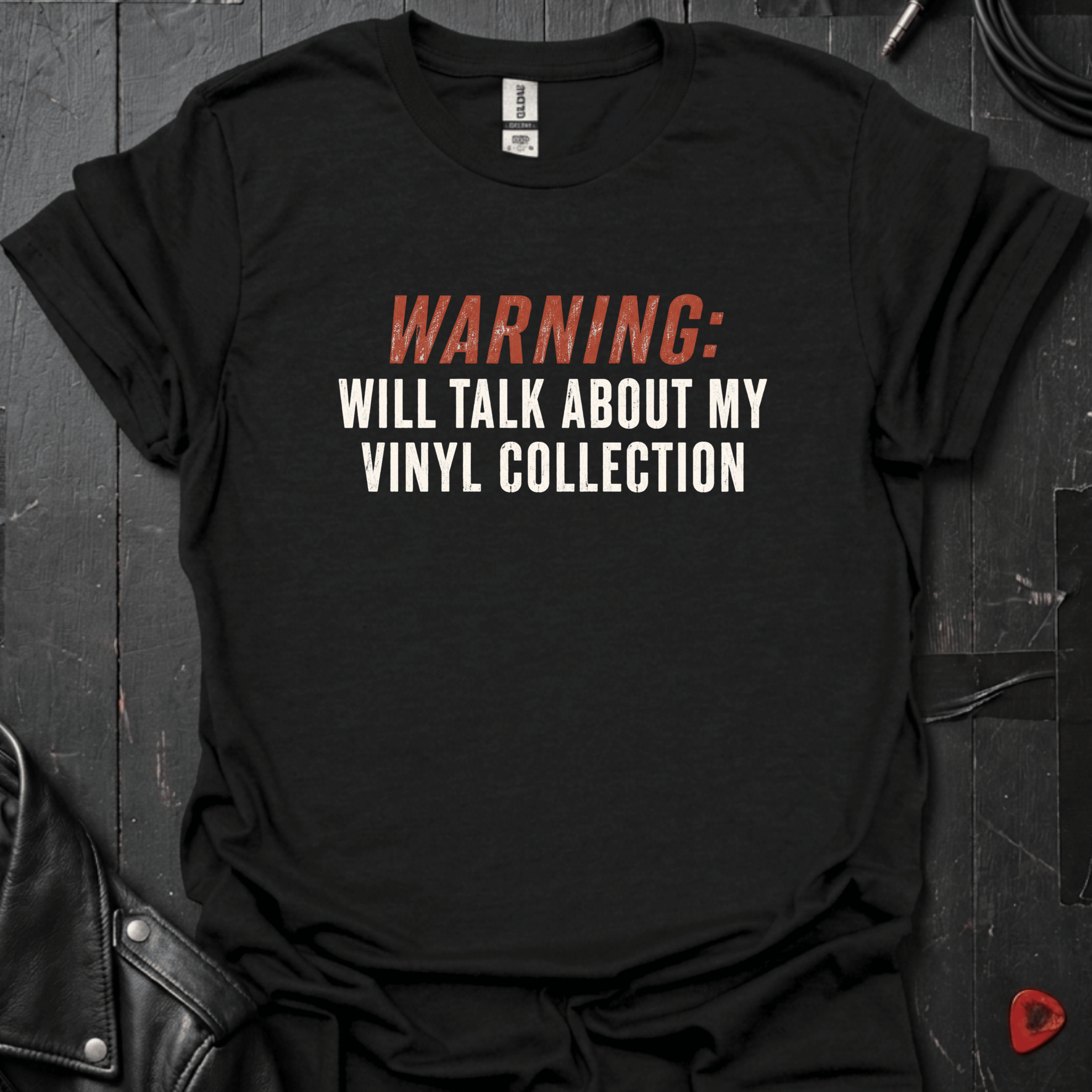 Vinyl Talk Warning T-Shirt - Black - T-Shirt