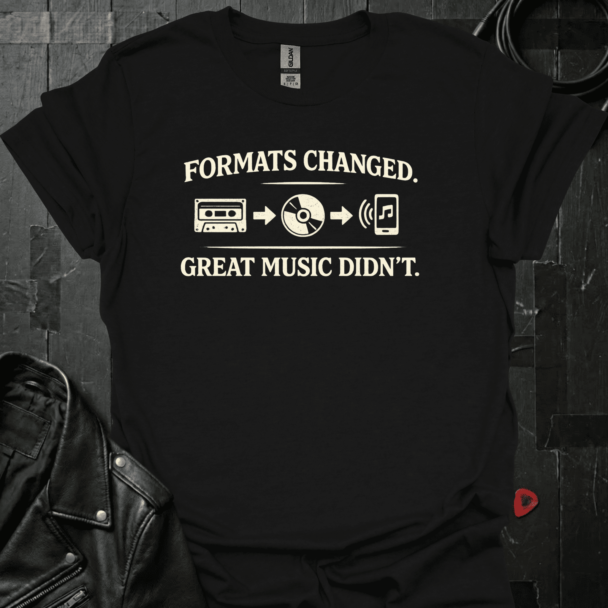 Music Formats Changed T-Shirt - Black - T-Shirt