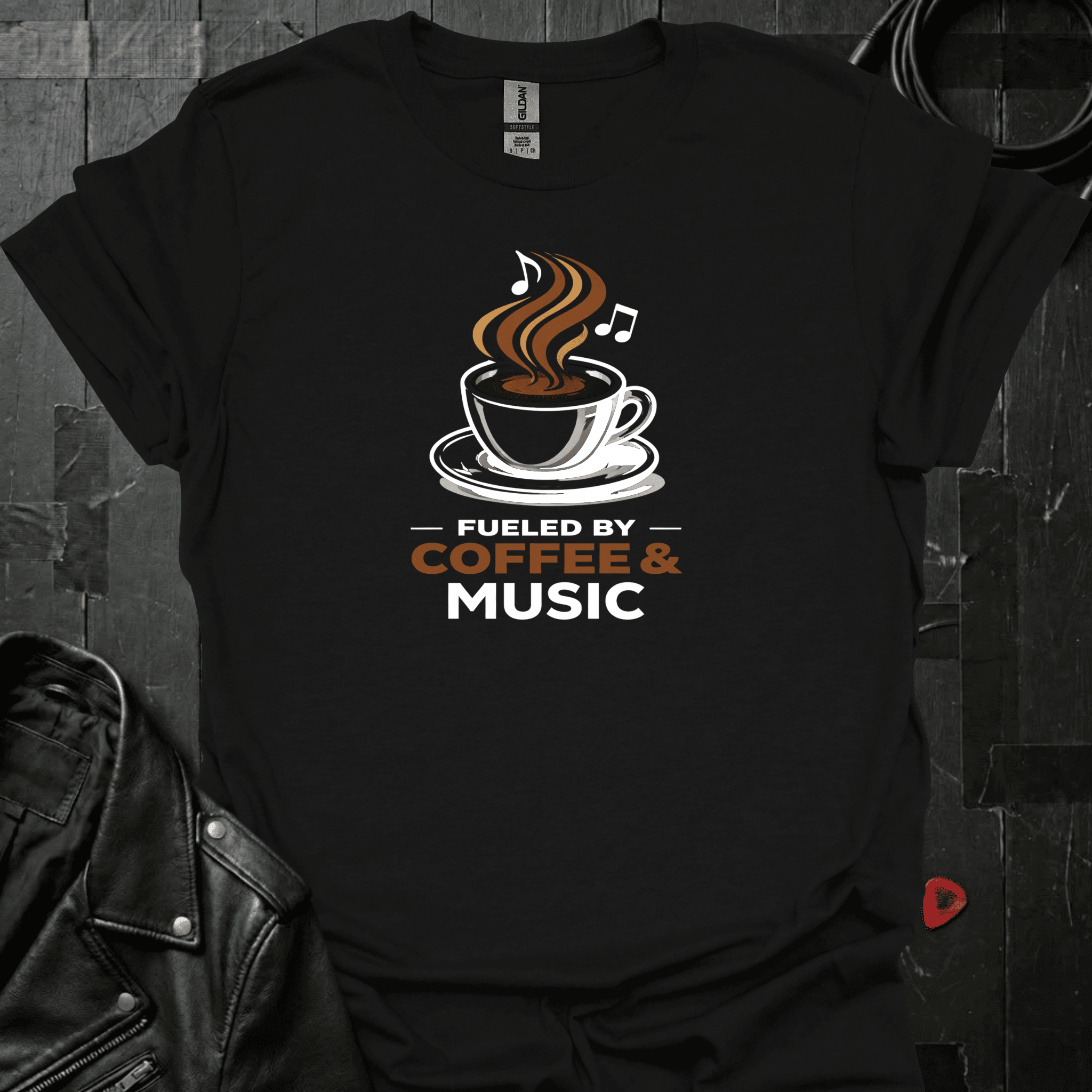 Fueled By Coffee & Music T-Shirt - Black - T-Shirt
