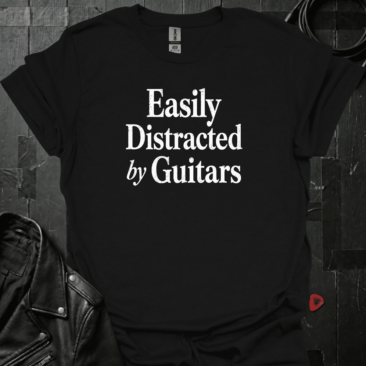 Easily Distracted By Guitars T-Shirt - Black - T-Shirt