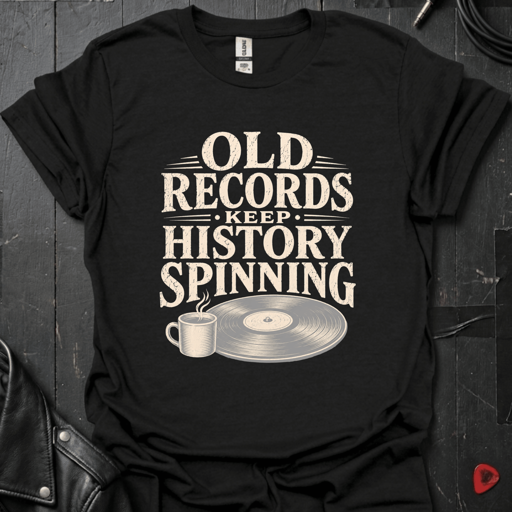 History On Vinyl T-Shirt - Black - T-Shirt