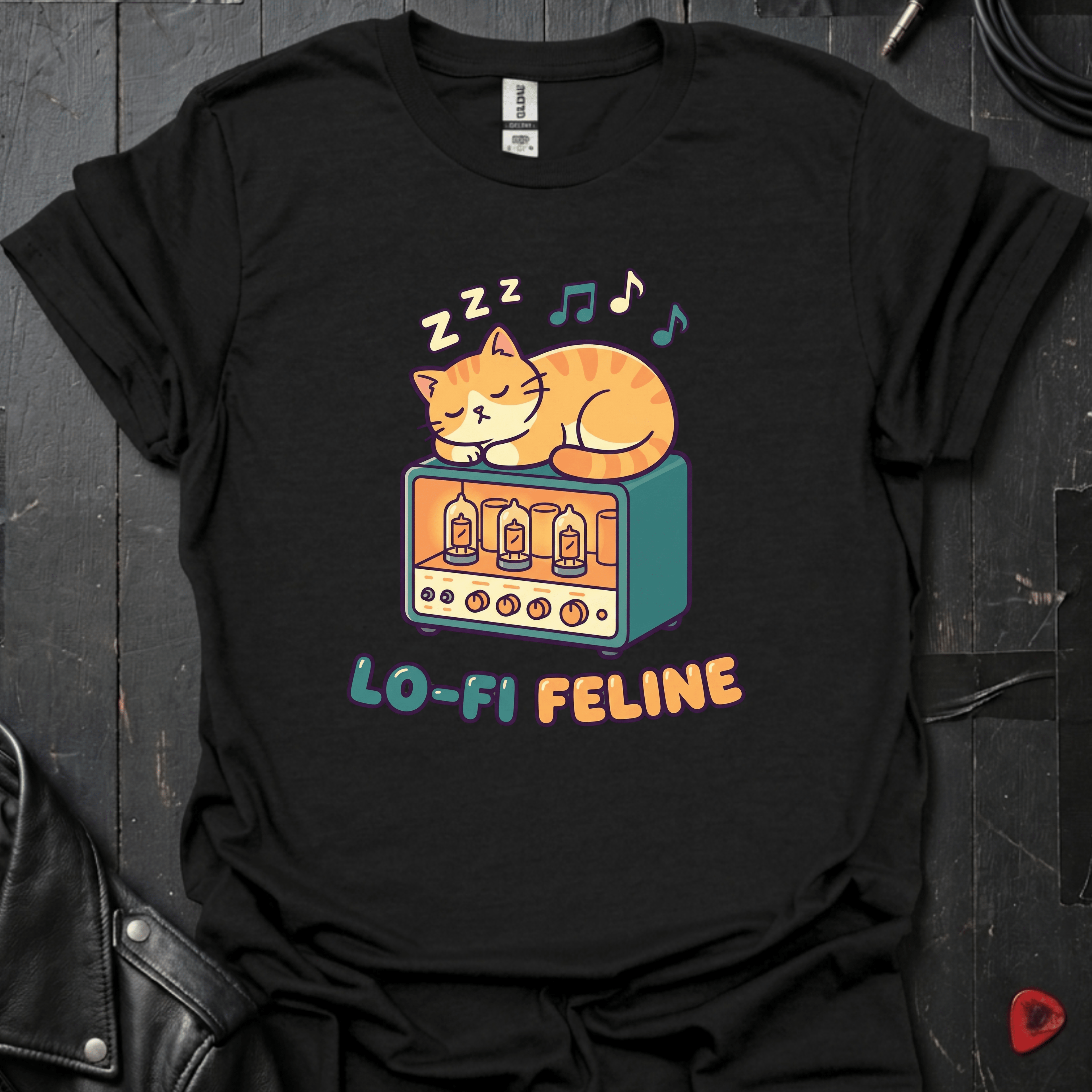 Lo - Fi Feline T-Shirt - Black - T-Shirt