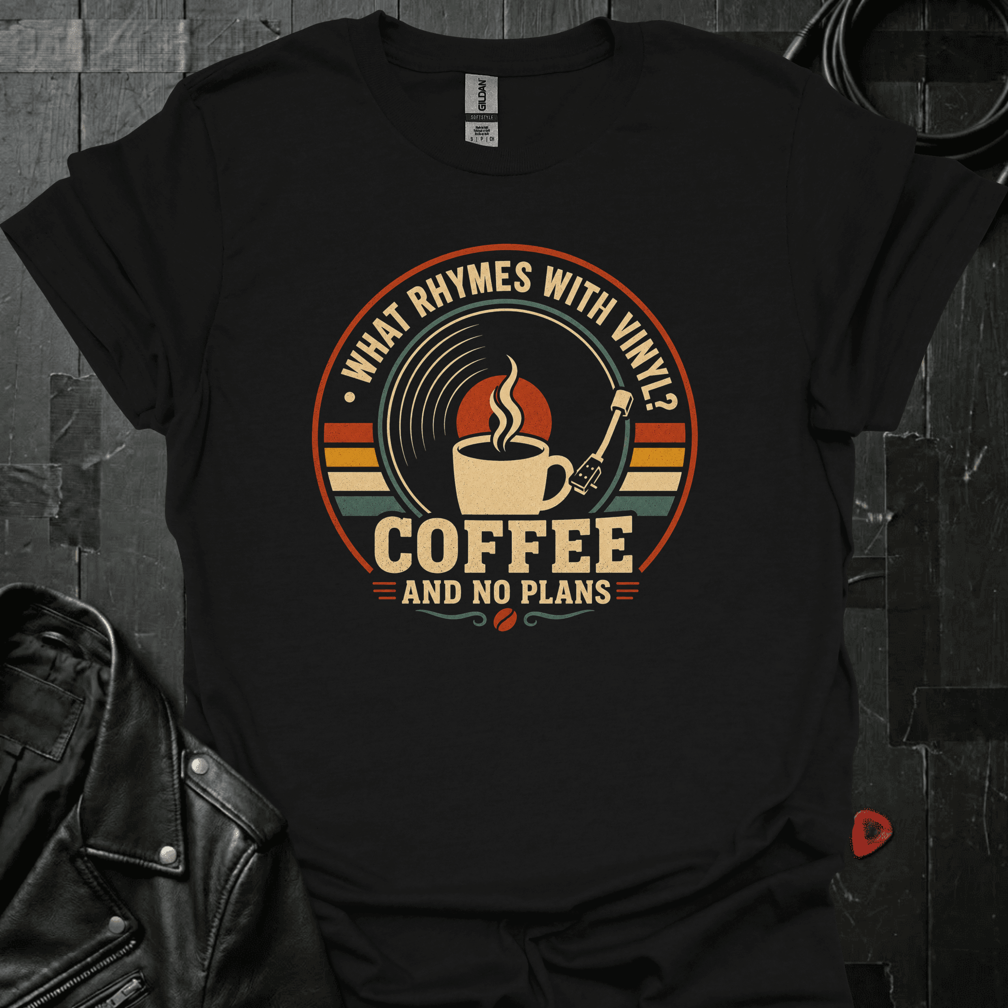 Coffee Rhymes With Vinyl T-Shirt - Black - T-Shirt