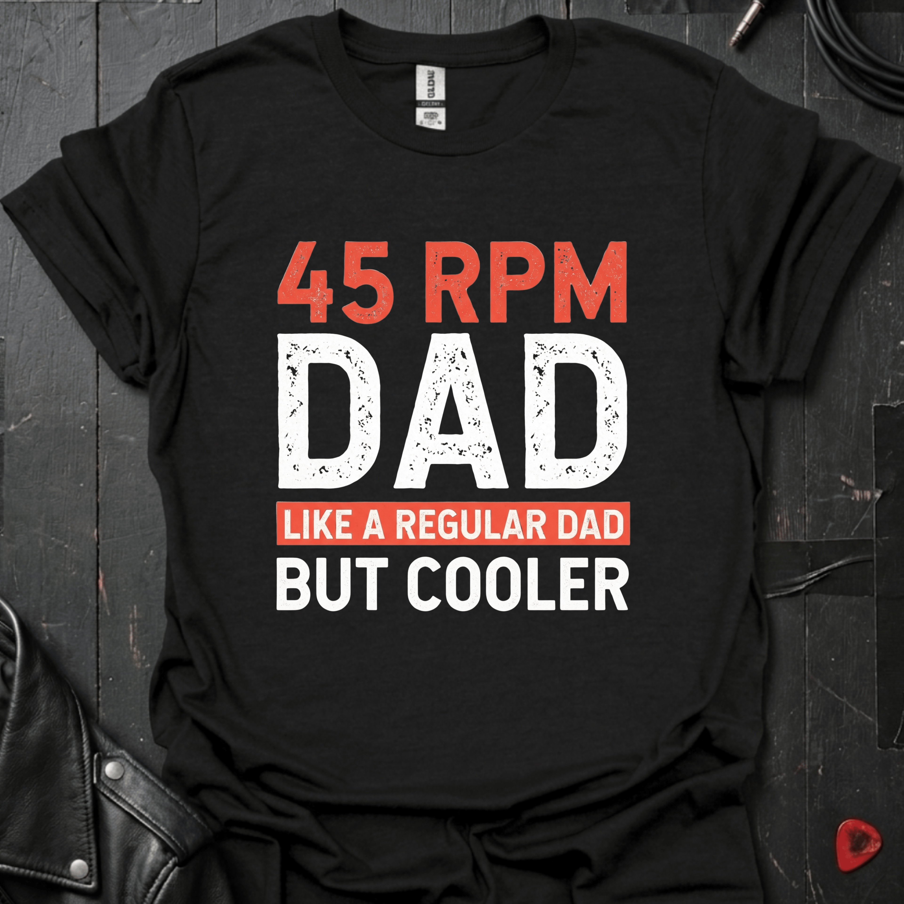 45RPM Dad T-Shirt - Black - T-Shirt