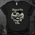 Vinyl And V8s T-Shirt | Classic Car And Vinyl Music Tee - Black - T-Shirt