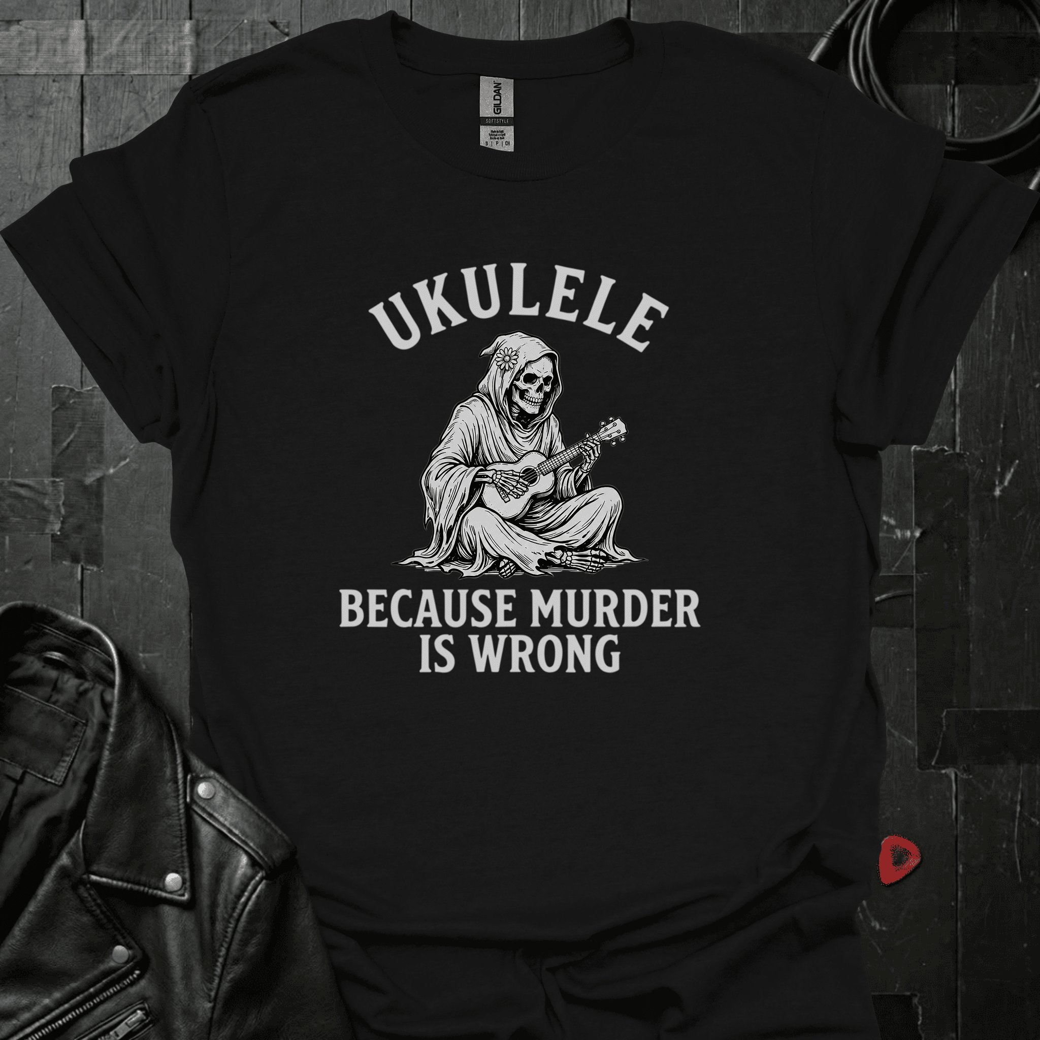 Playing Ukulele T-Shirt - Black - T-Shirt
