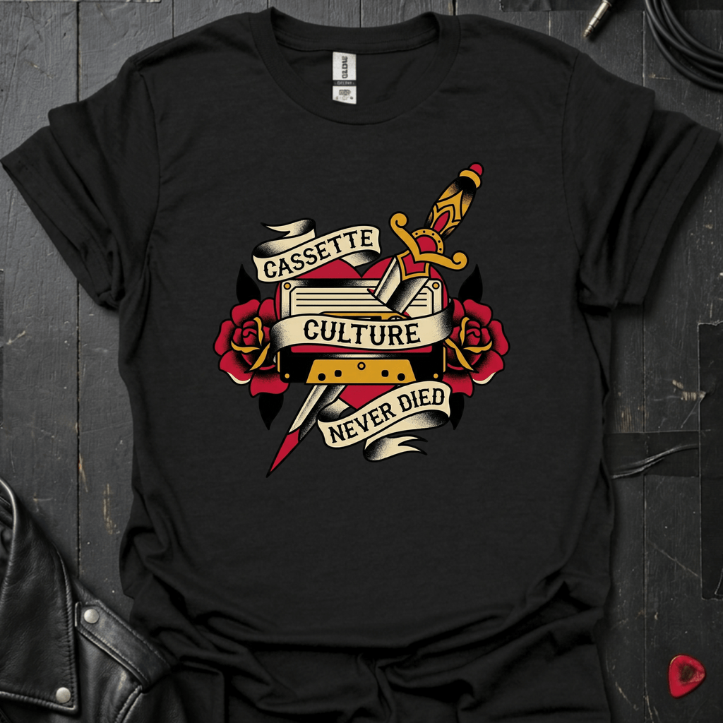 Cassette Culture Never Died T-Shirt - Black - T-Shirt