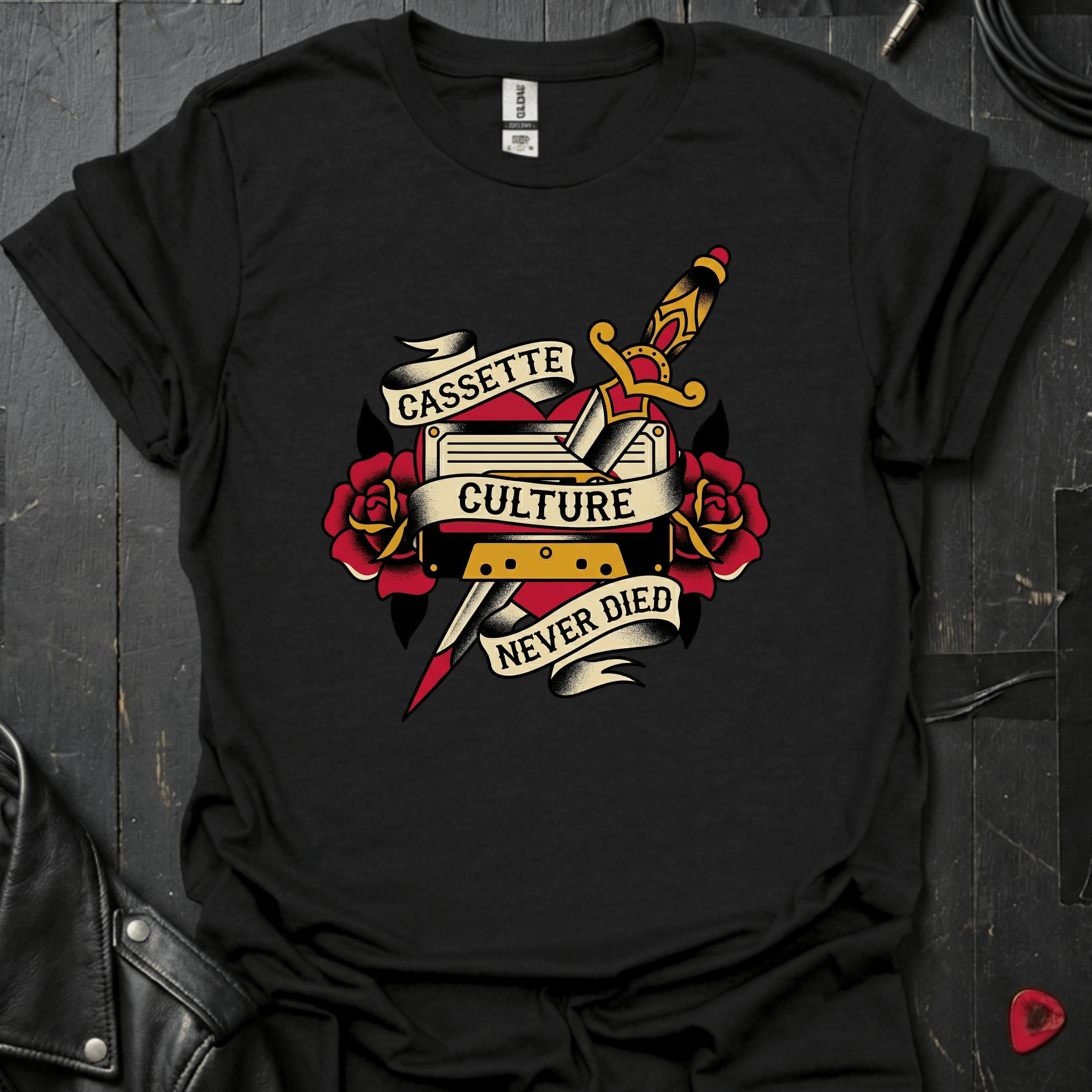 Cassette Culture Never Died T-Shirt - Black - T-Shirt
