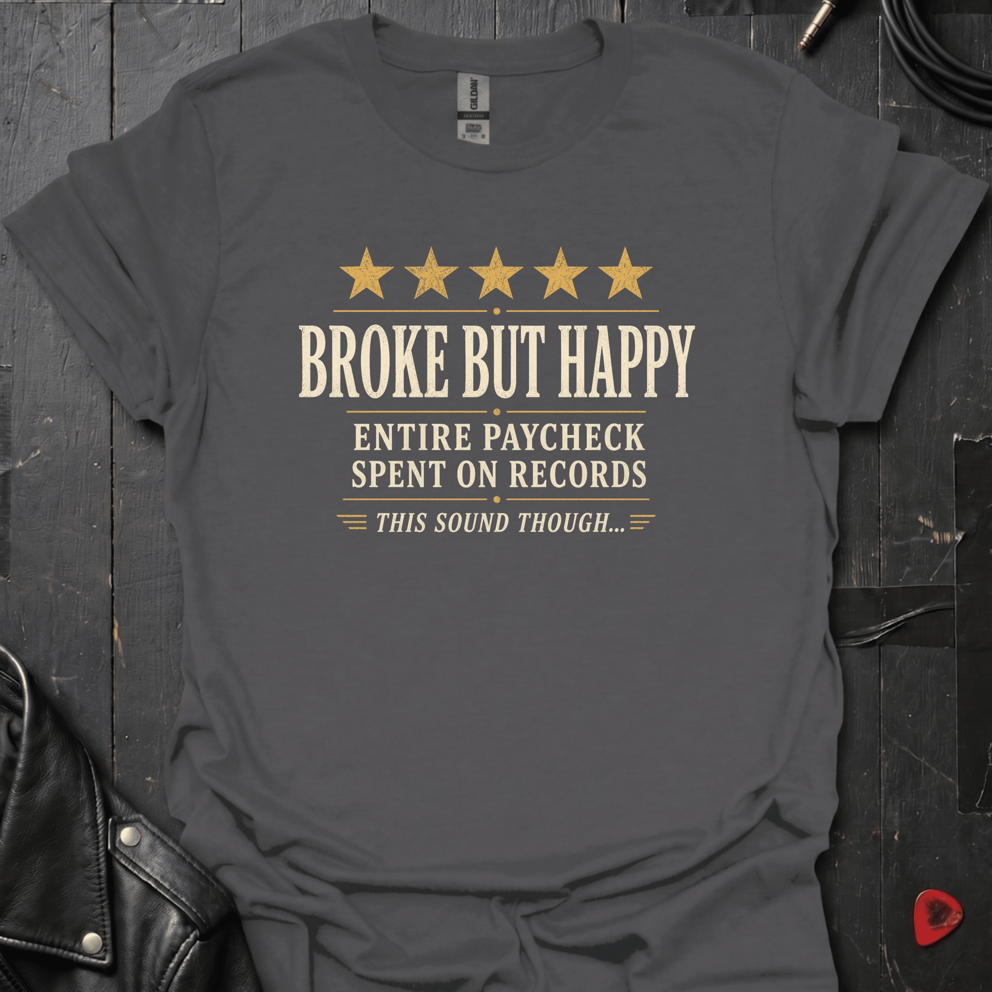 Vinyl Collector Review T-Shirt - Charcoal - T-Shirt