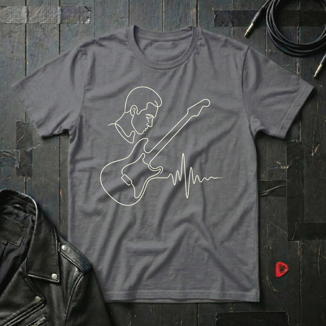 Guitar Line Art T-Shirt