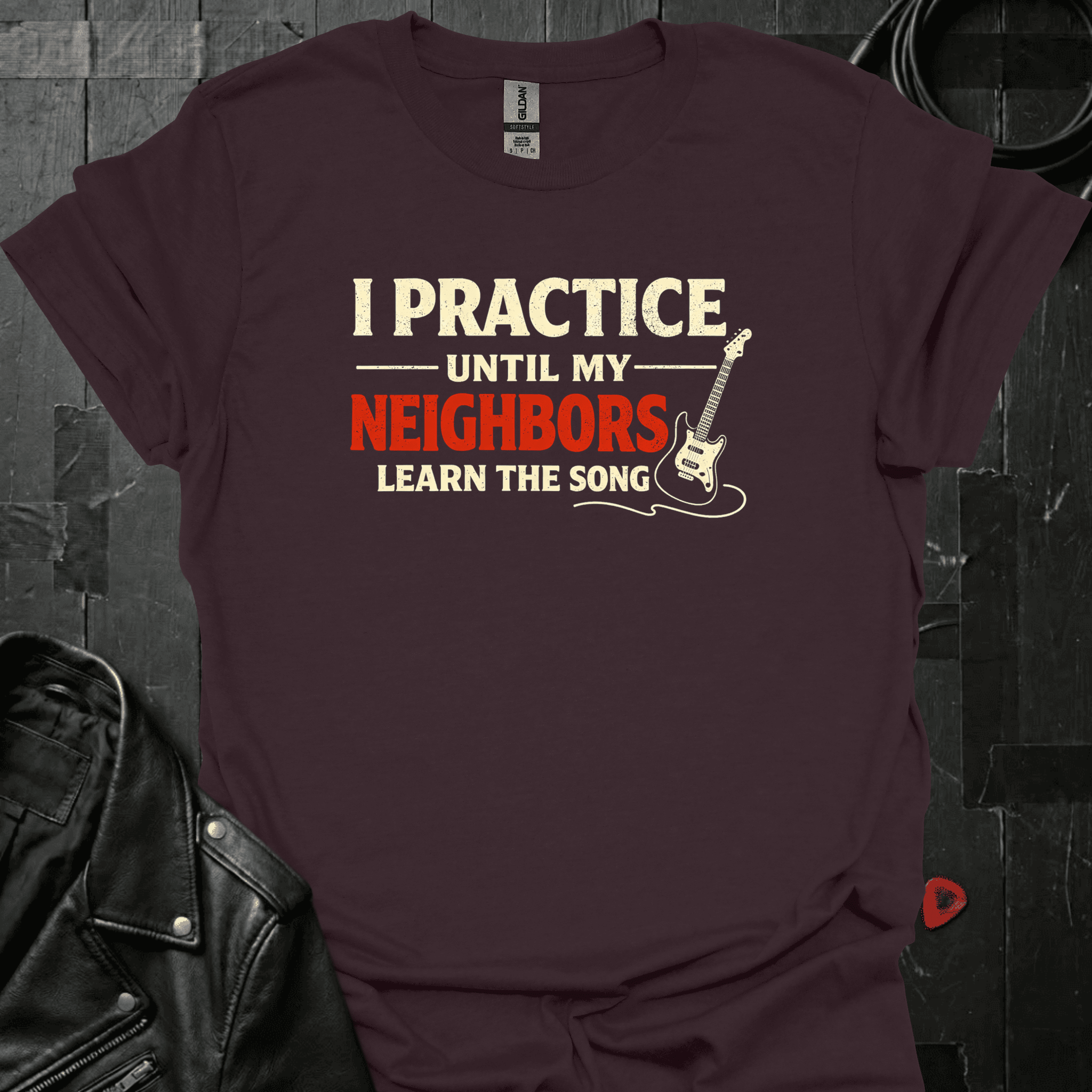 I Practice Guitar Until T-Shirt - Dark Chocolate - T-Shirt