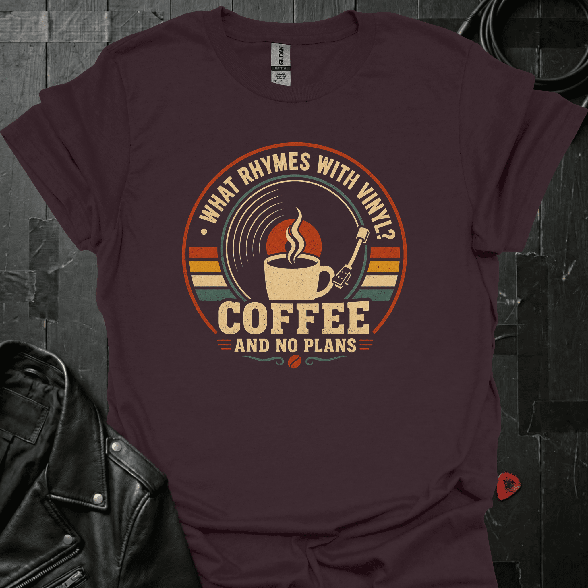 Coffee Rhymes With Vinyl T-Shirt - Dark Chocolate - T-Shirt