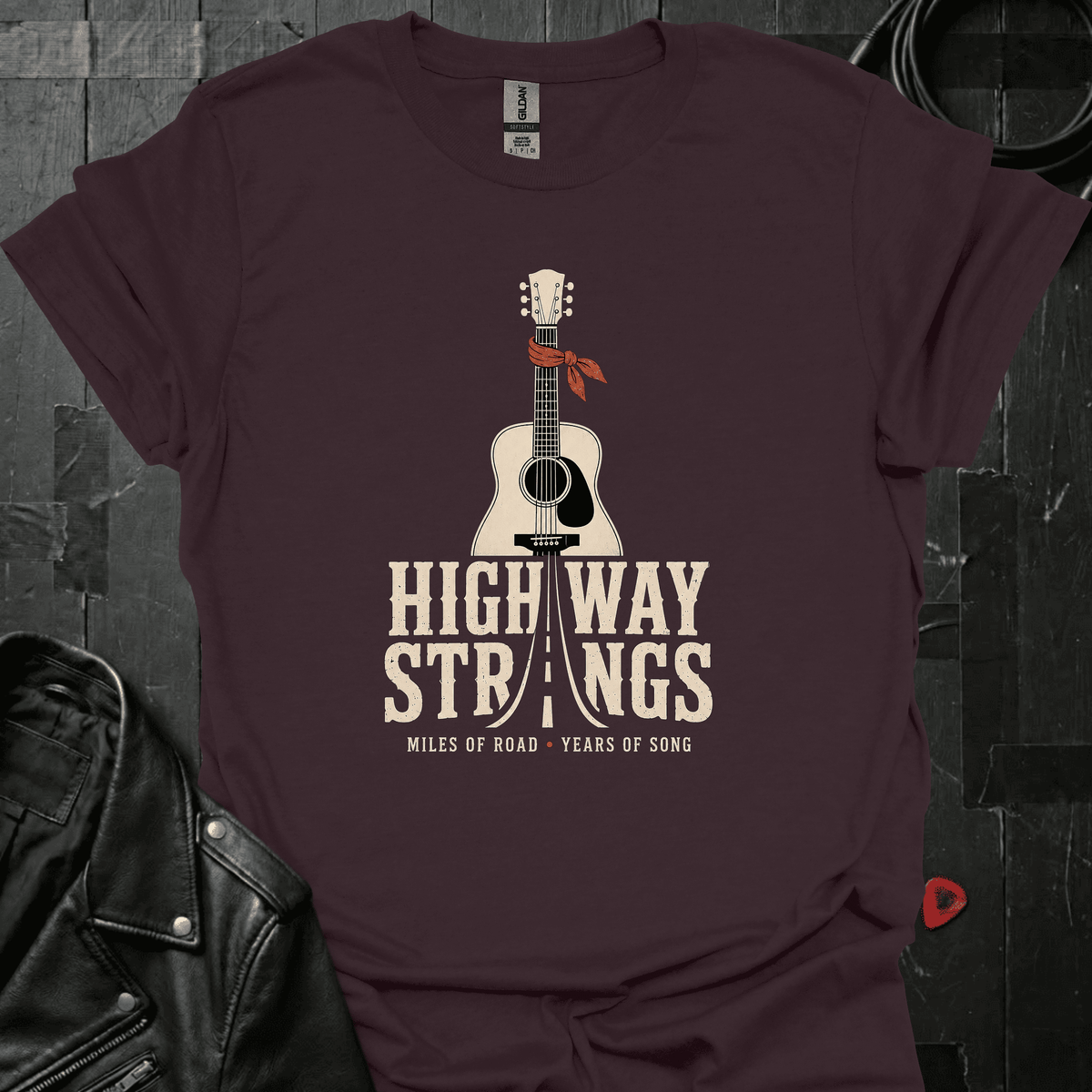Highway Strings T-Shirt - Dark Chocolate - T-Shirt