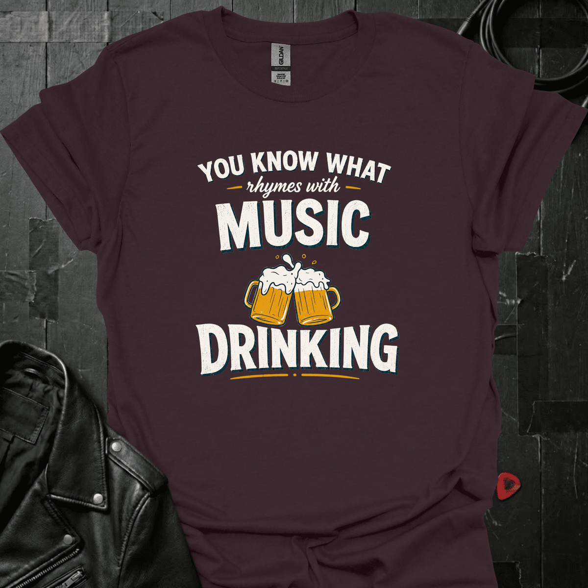 Rhymes With Music T-Shirt - Dark Chocolate - T-Shirt