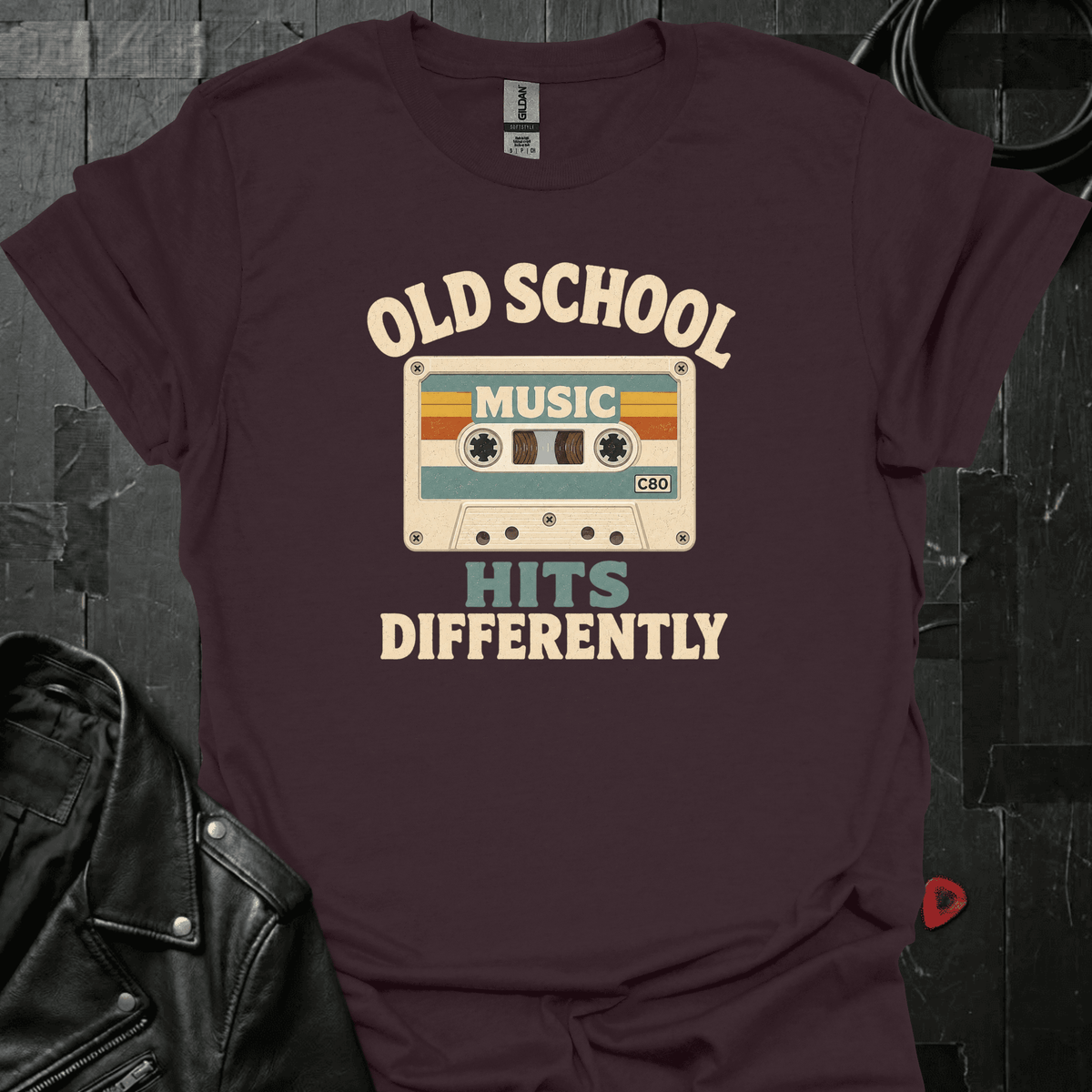 Old School Music T-Shirt - Dark Chocolate