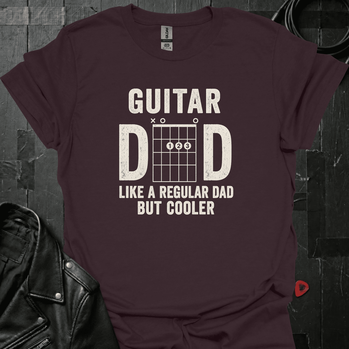 Guitar Dad T-Shirt - Dark Chocolate - T-Shirt