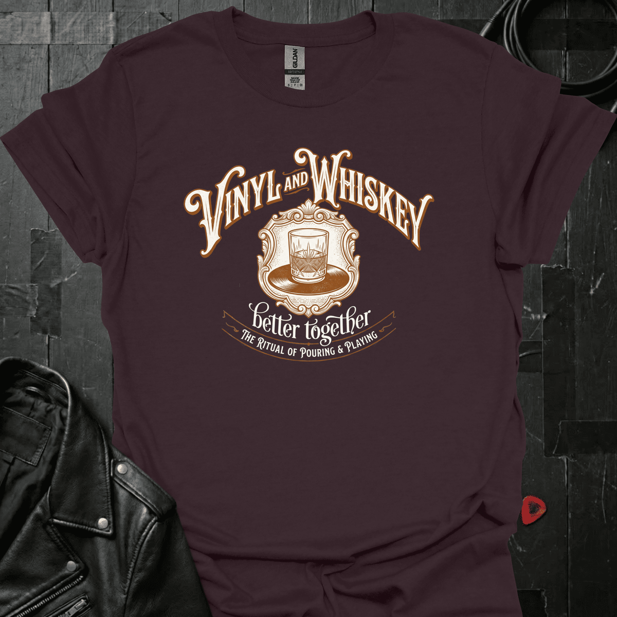 Vinyl & Whiskey T-Shirt - Dark Chocolate - T-Shirt