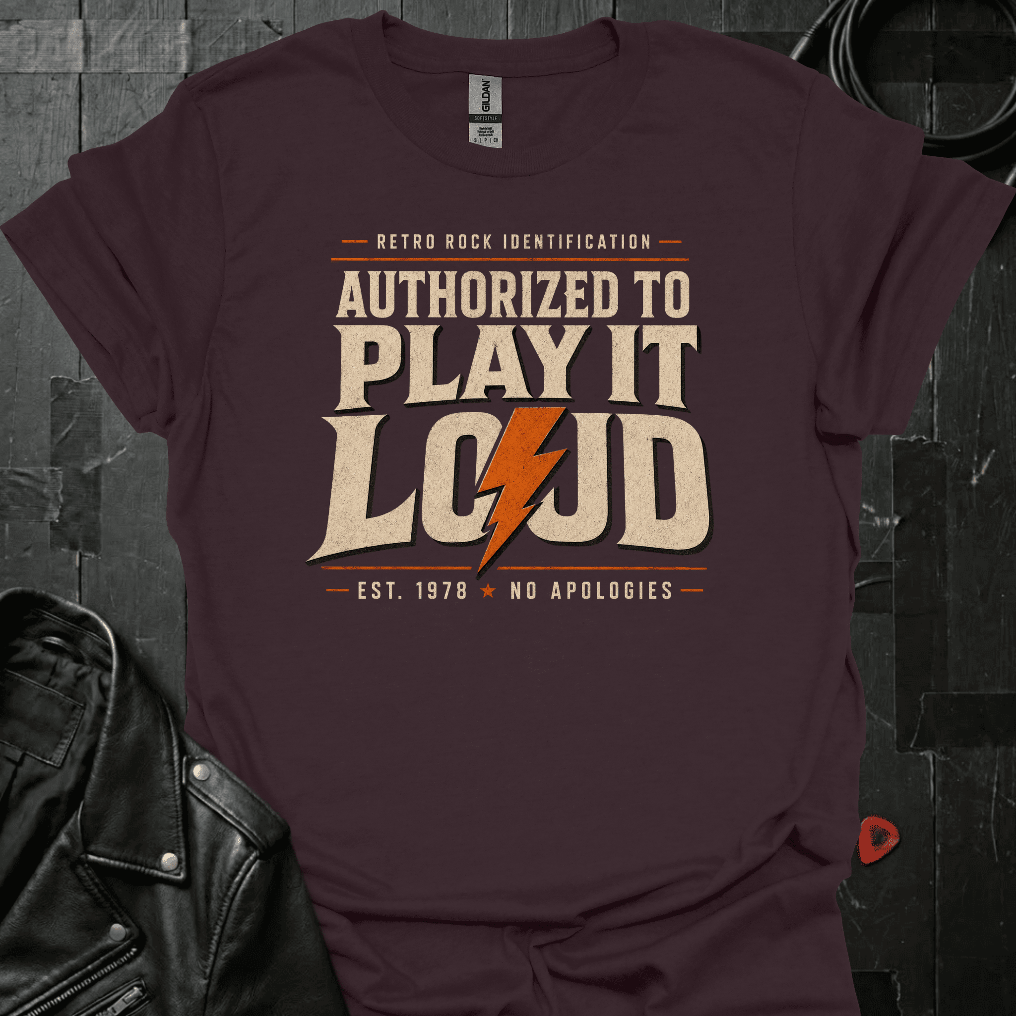Authorized To Play It Loud T-Shirt - Dark Chocolate - T-Shirt
