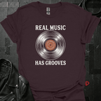 Real Music Has Grooves T-Shirt - Dark Chocolate - T-Shirt
