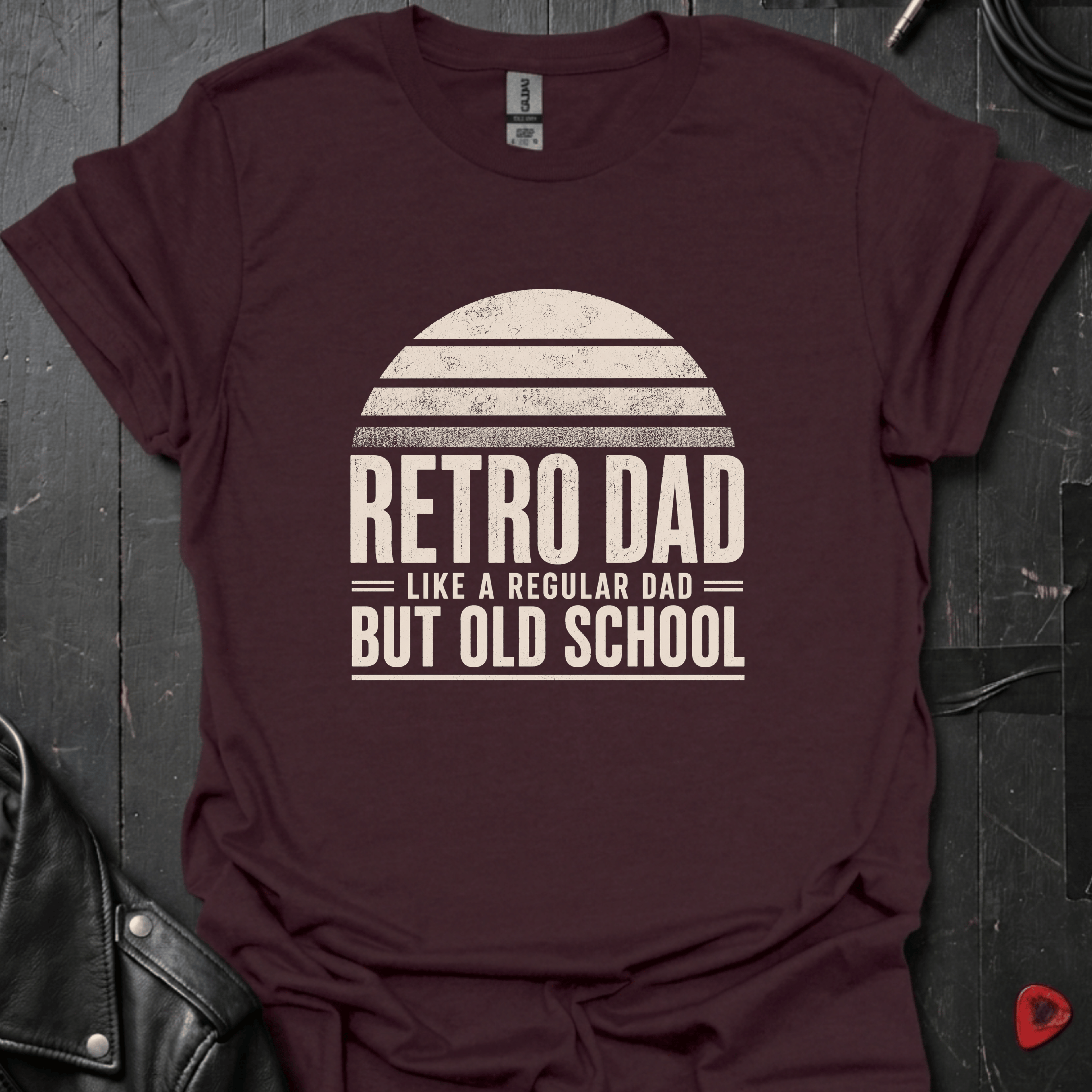 Retro Dad T-Shirt | Old School Dad Music Tee - Dark Chocolate - T-Shirt
