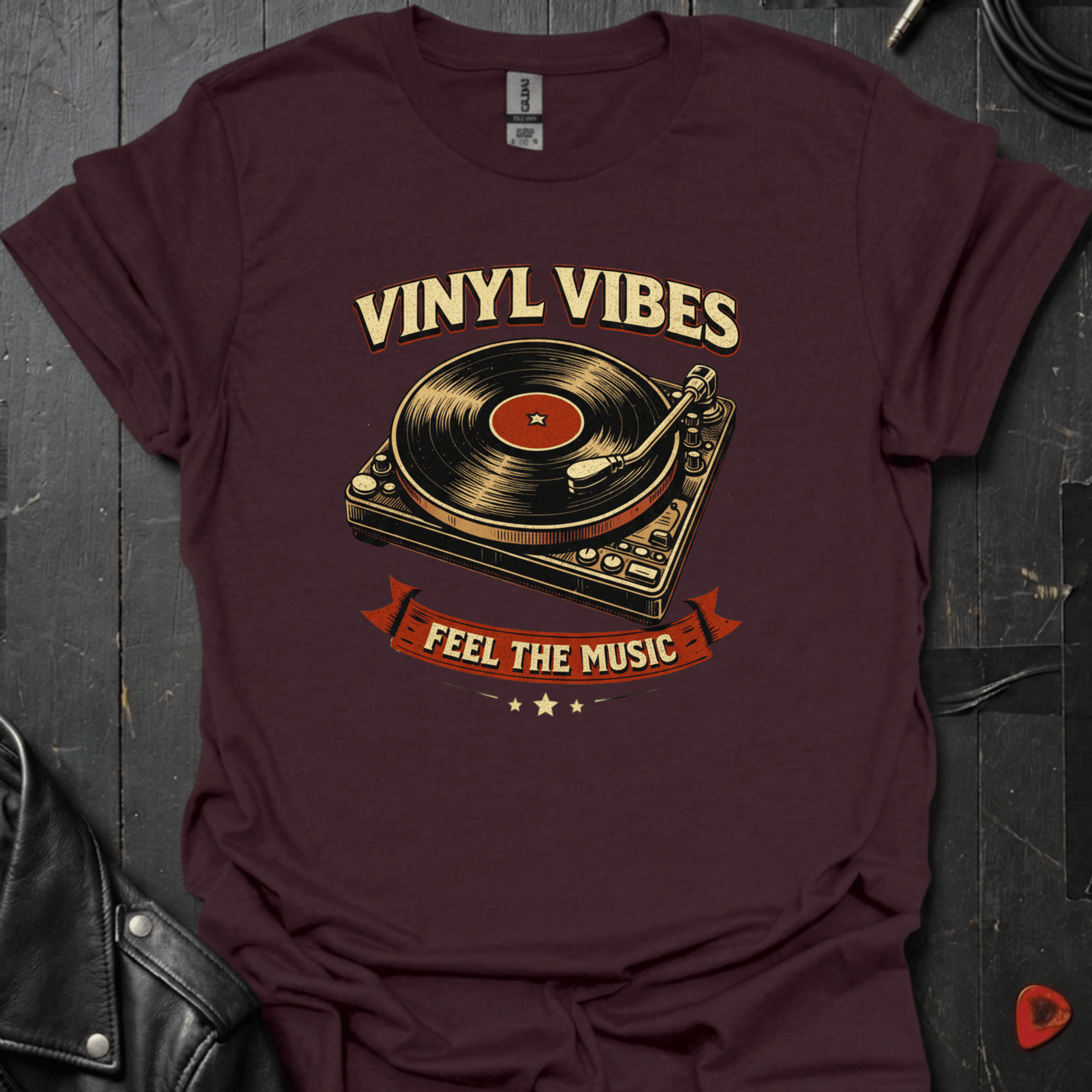 Vinyl Vibes T-Shirt - Dark Chocolate - T-Shirt