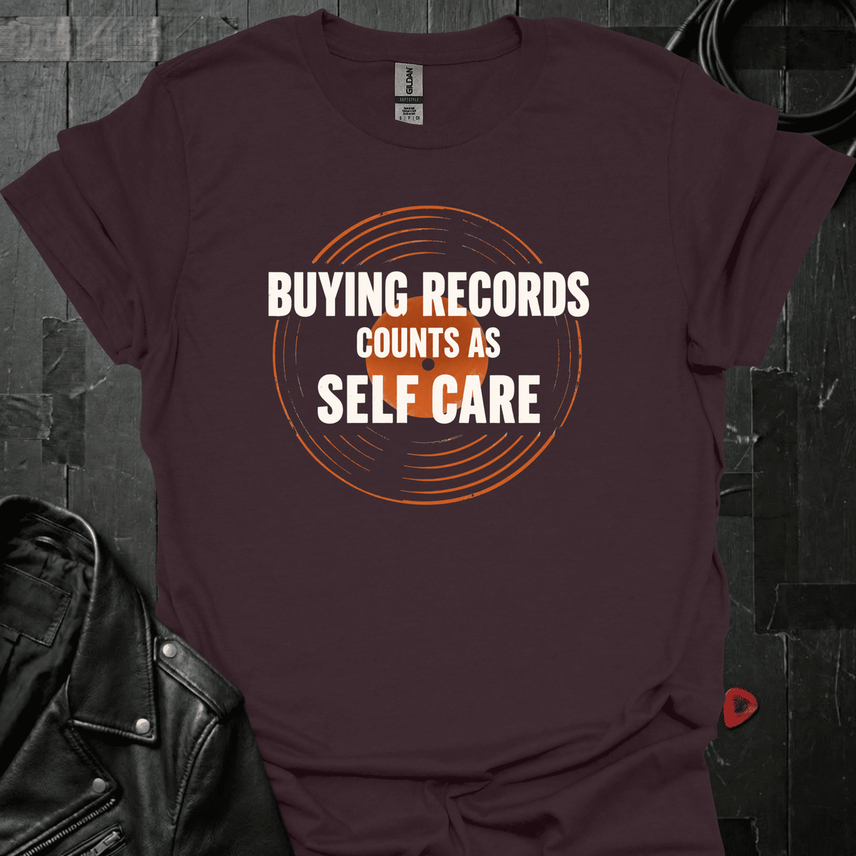 Record Shopping Self Care T-Shirt - Dark Chocolate - T-Shirt