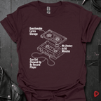 Cassette Tape Diagram T-Shirt - Dark Chocolate - T-Shirt