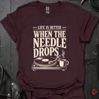When The Needle Drops T-Shirt - Dark Chocolate - T-Shirt
