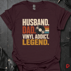 Vinyl Addict Dad T-Shirt | Record Lover Dad Tee - Dark Chocolate - T-Shirt