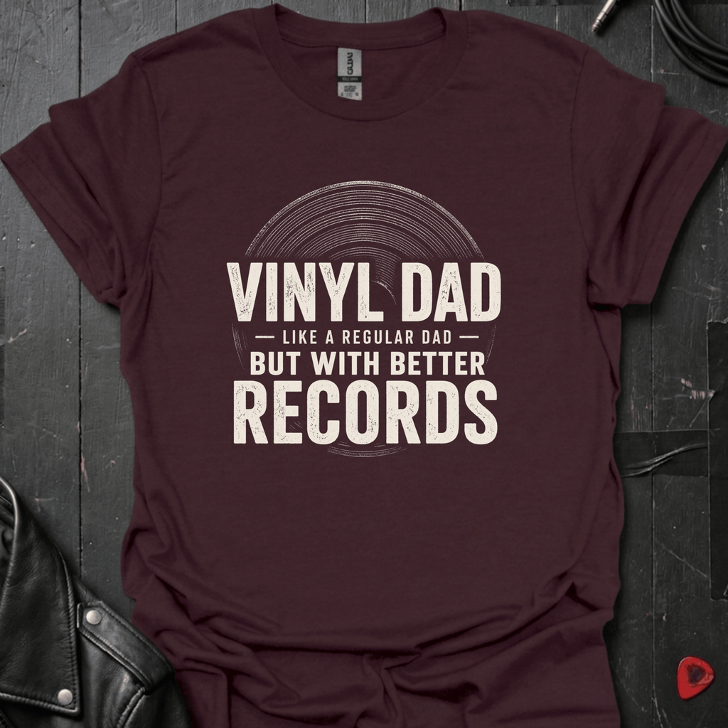 Vinyl Dad T-Shirt | Funny Better Records Dad Tee - Dark Chocolate - T-Shirt