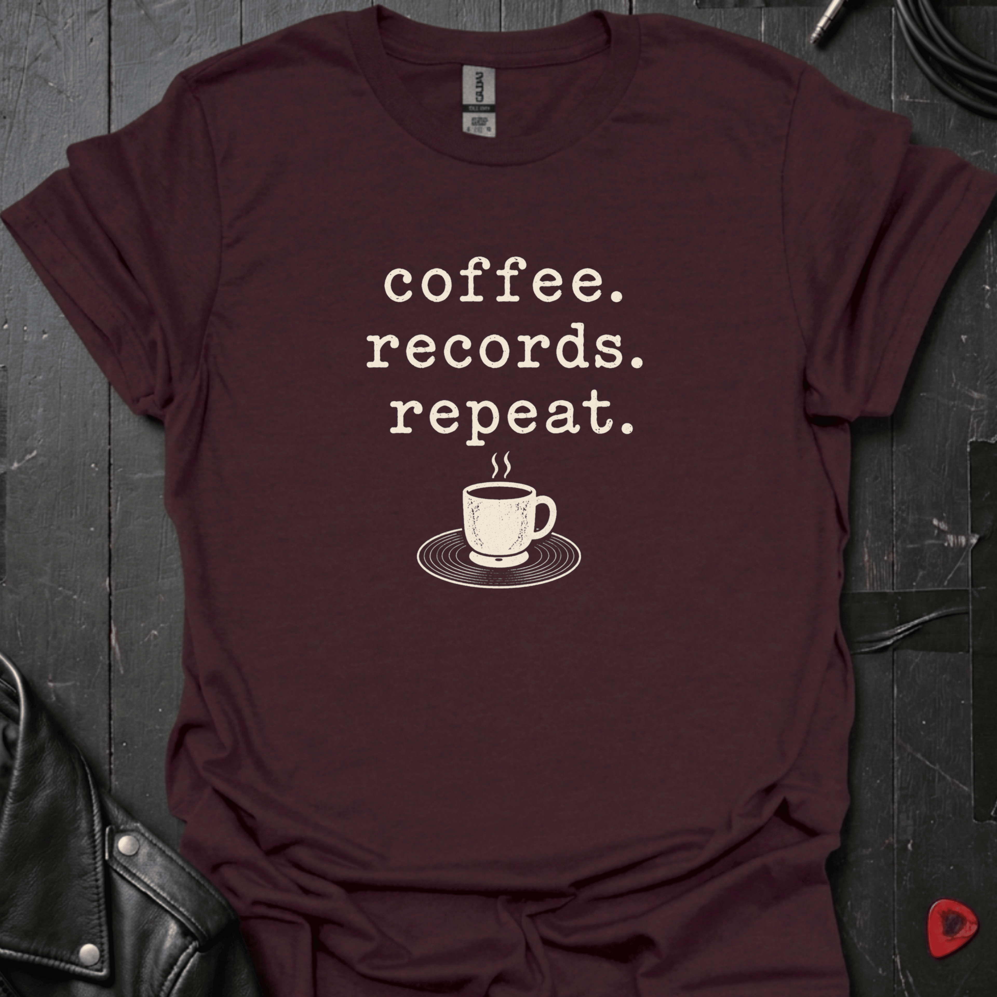 Coffee Records Repeat T-Shirt - Dark Chocolate - T-Shirt