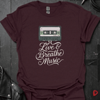 Live & Breath Music T-Shirt - Dark Chocolate - T-Shirt