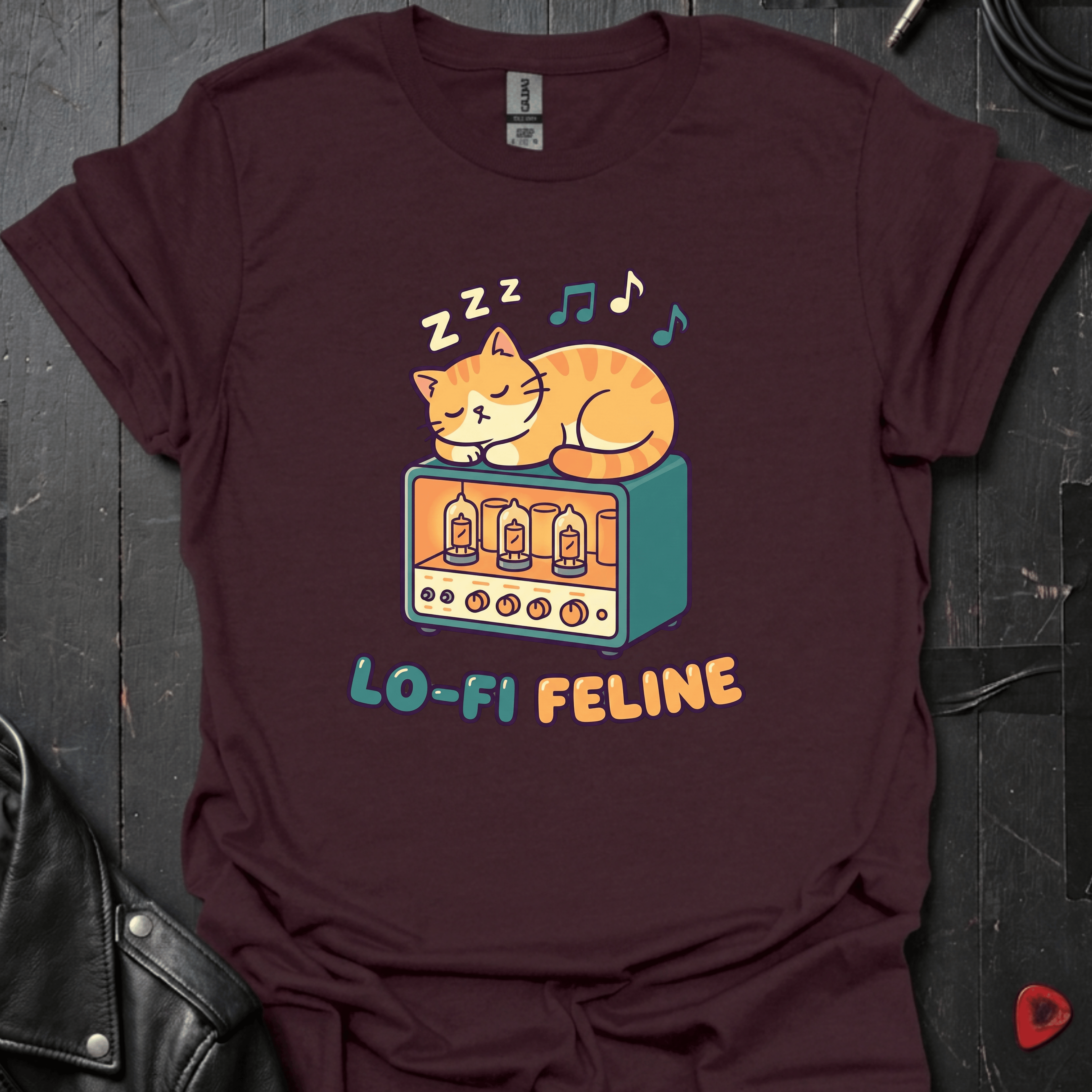 Lo - Fi Feline T-Shirt - Dark Chocolate - T-Shirt