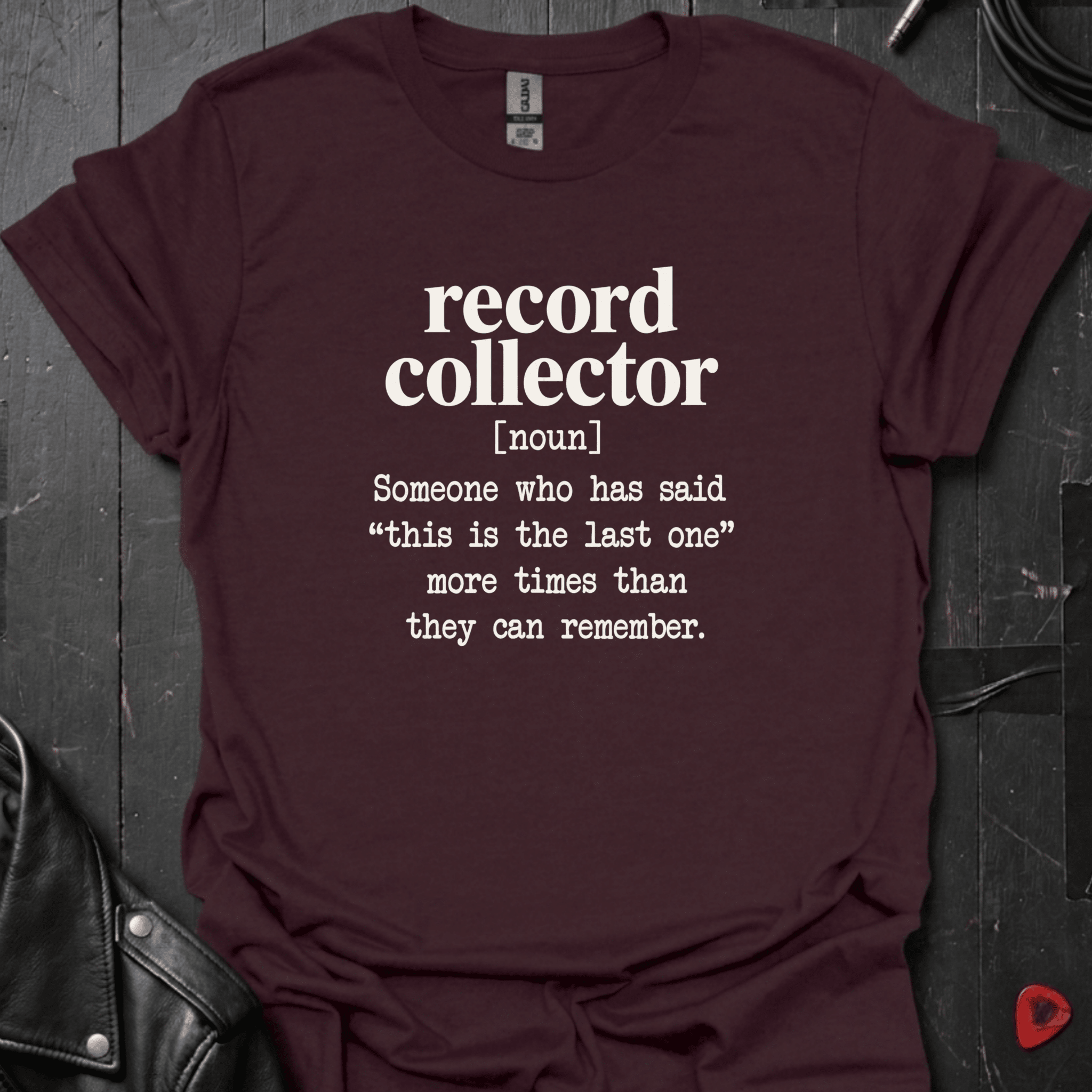 Record Collector Definition T-Shirt | Funny Vinyl Lover - Dark Chocolate - T-Shirt