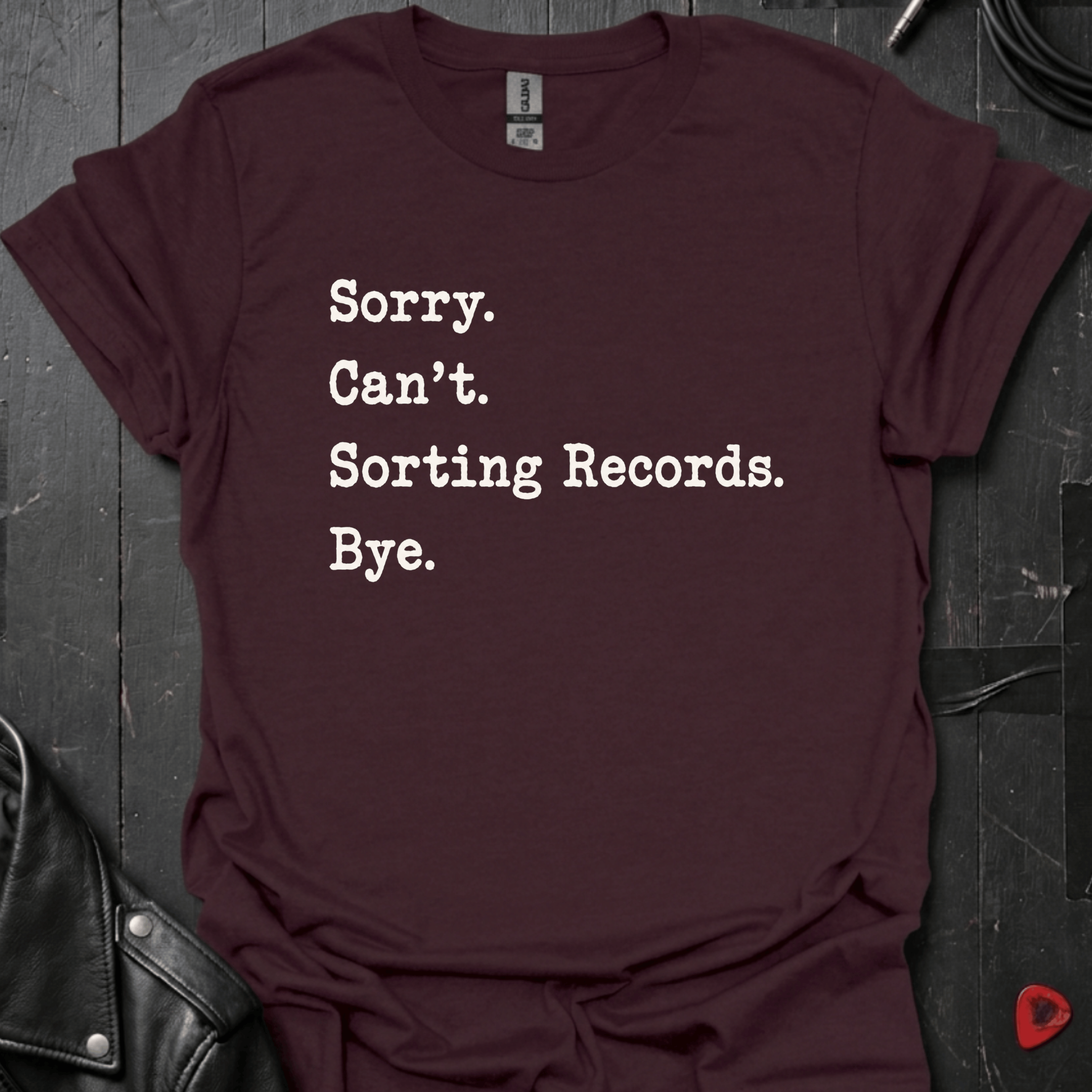 Sorting Records T-Shirt | Funny Vinyl Lover Tee - Dark Chocolate - T-Shirt