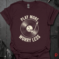 Play More Worry Less T-Shirt - Dark Chocolate - T-Shirt